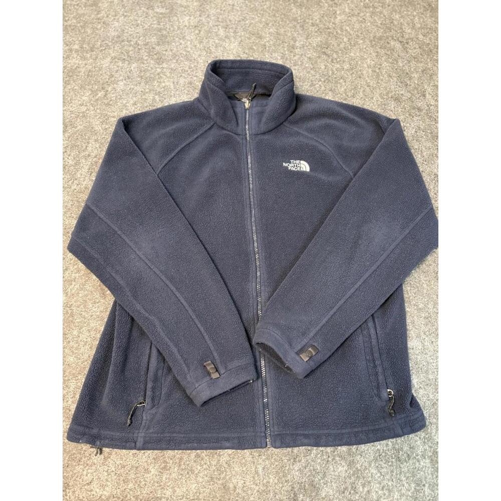 The North Face Men's Full Zip Fleece Jacket Long Sleeves Blue Size Large
